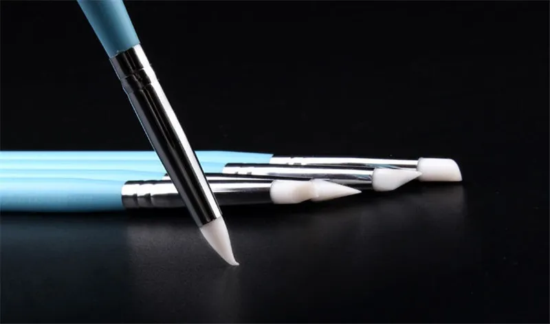 / set Dubbelhuvud Nail Dotting Pen Nail Art Dotting Verktyg Målning Dotting Shading Dual End Tool Set Akrylhandtag 4 färger