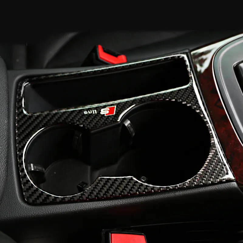 Carbon Faser Auto Innere Control Getriebe Shift Panel Wasser Tasse Halter Abdeckung  Trim Streifen Auto Styling Aufkleber Für Audi A4 B8 A5 Auto Zubehör Von 11,58  €