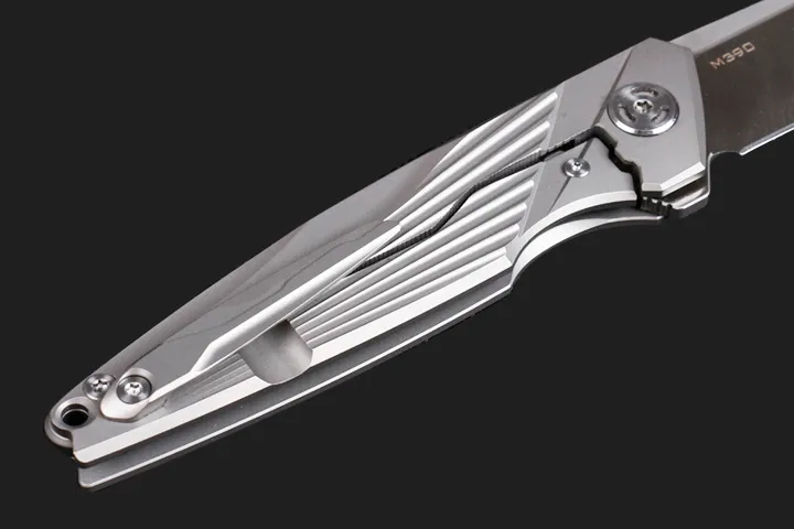 Nuovo coltello pieghevole Flipper di fascia alta M390 Lama satinata TC4 Manico in lega di titanio Cuscinetto a sfera Coltelli ad apertura rapida Coltellino tascabile EDC