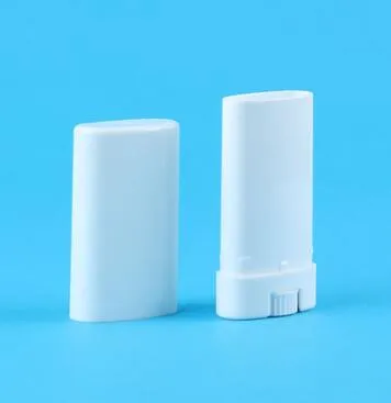 Portátil DIY 2000 Pçs / lote 15 ml de Plástico Vazio Oval Lip Balm Tubos Desodorante Recipientes Branco Claro Batom Moda Legal Lip Tubes