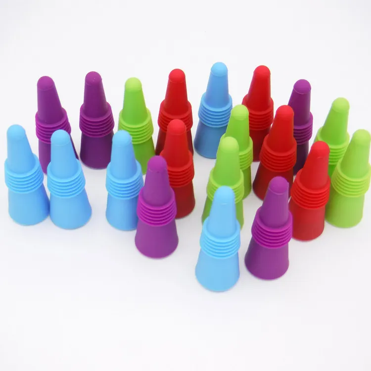 Bouchons de bouteille de vin réutilisables en silicone Grip en acier inoxydable Silicone Liqueur Bière Boisson Bouchon de bouteille Outils de barre fournis par FBA Ship WX9-417