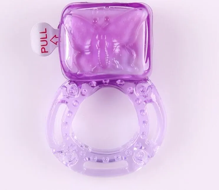 Brinquedos sexuais anel de Vibração atraso anel flertar estimulando dispositivo Borboleta atraso bloqueio anel fino
