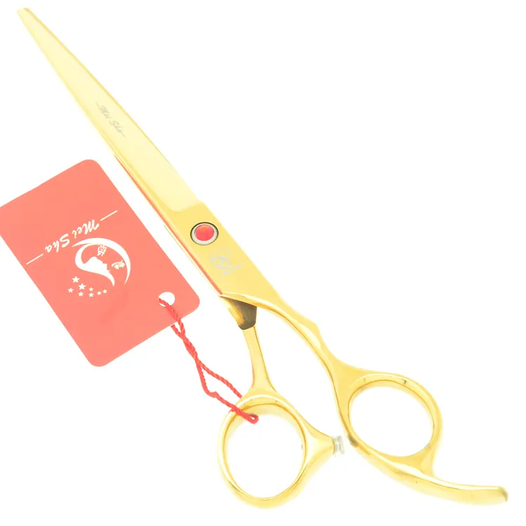 7 0Inch Meisha Japan 440c Big Tijeras Pet Grooming Scissors Set Straight or Up Curved Cutting Shears 6 5Inch Thinning Clippers HB0281F