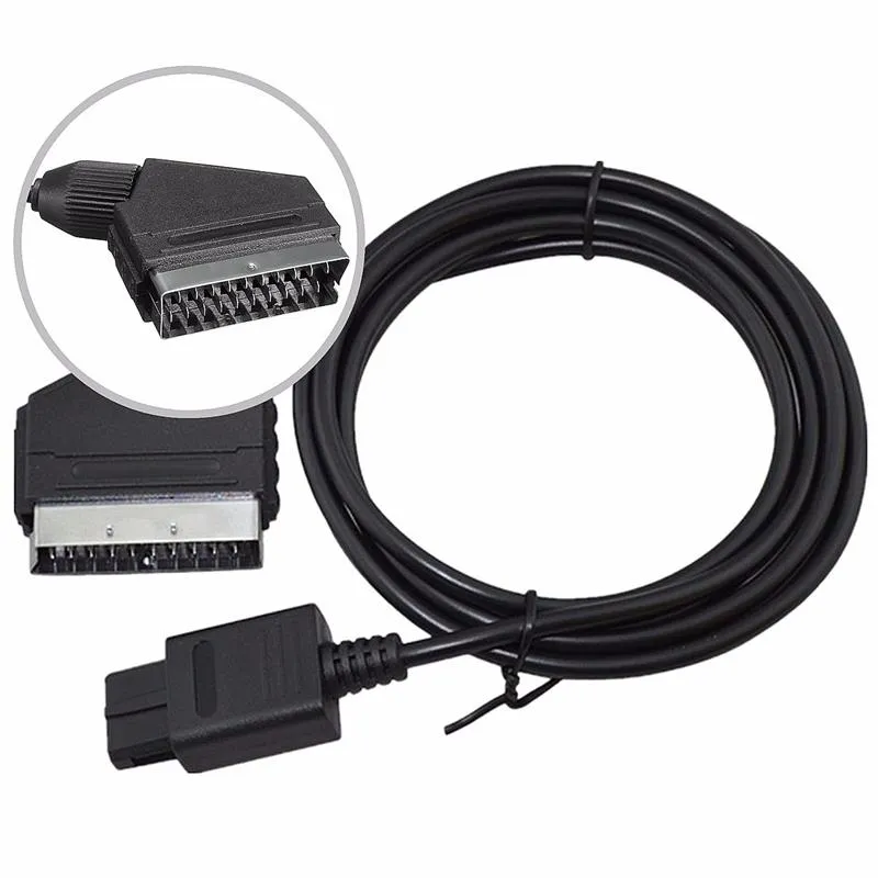 1,8 m RGB SCART AV -kabel för Super Famicom SNES N64 GAMECUBE NGC Audio Video Cables Cord Lead DHL FedEx Ups gratis frakt
