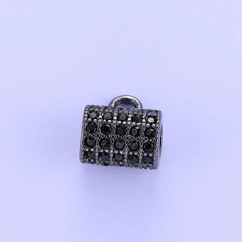 Atacado Handmade DIY Acessórios de Jóias Encantos de Slides 8mm Bail Beads para Colar Pulseira Achados Bead CZ Rhinestone Conector Pingente