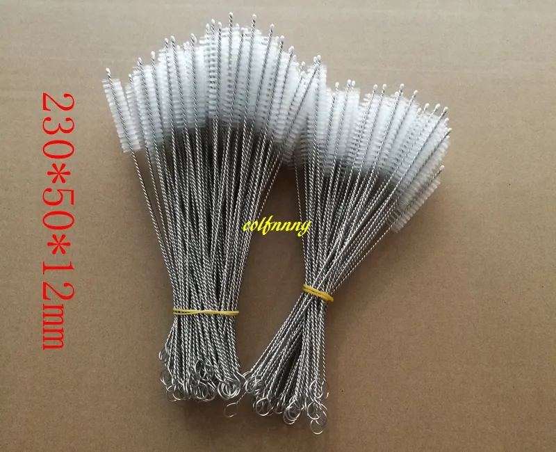 Fast Shipping 230*50*12mm Straw Cleaning Brush Stainless Steel Wash Drinking Pipe Straw Brushes Cleaner C52901