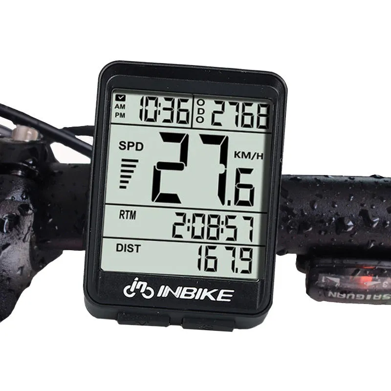 INBIKE IN321 دراجات الحاسوب ماء لاسلكي LCD عداد المسافات دراجات عداد السرعة Backlightspeed / سرعة الدراجة الاستشعار دون البطارية