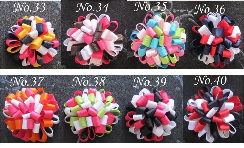 Baby Loop Bows Clips Ponytail Holder Hair Accessories Girl Ribbon Boutique Xmas Hair Bows clip Flower Ties Headband Headwear HD3236