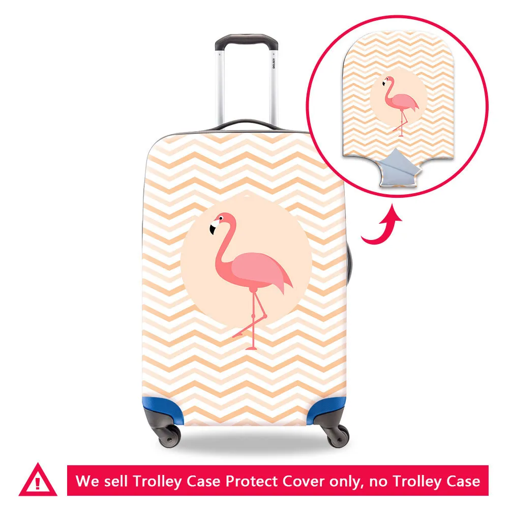 Cute Flamingo Animal Prints Covers For Bags Baggage Waterproof Luggage Protective Covers For 18-30 Inch Elastic Stretch Case On Suitcases