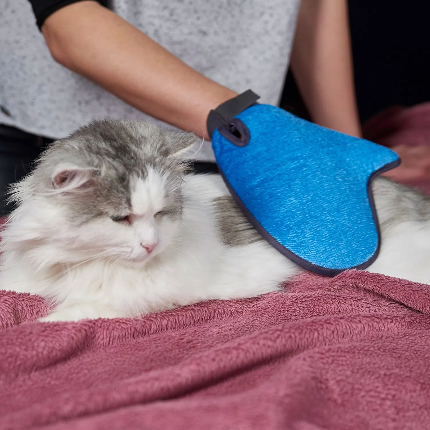 2in1 Pet Grooming Gloves Tool Furniture Pet Remover Mitt Gentle Deshedding Brush Rubber Tips para Masaje Foe Dog Cat