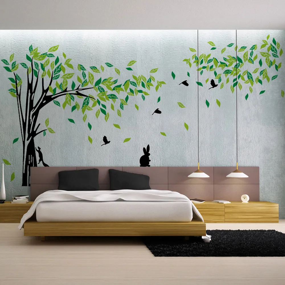 Green Tree Wall Sticker Large Removable Living Room TV Wall Art Decals Home Decor DIY Poster Stickers vinilos paredes