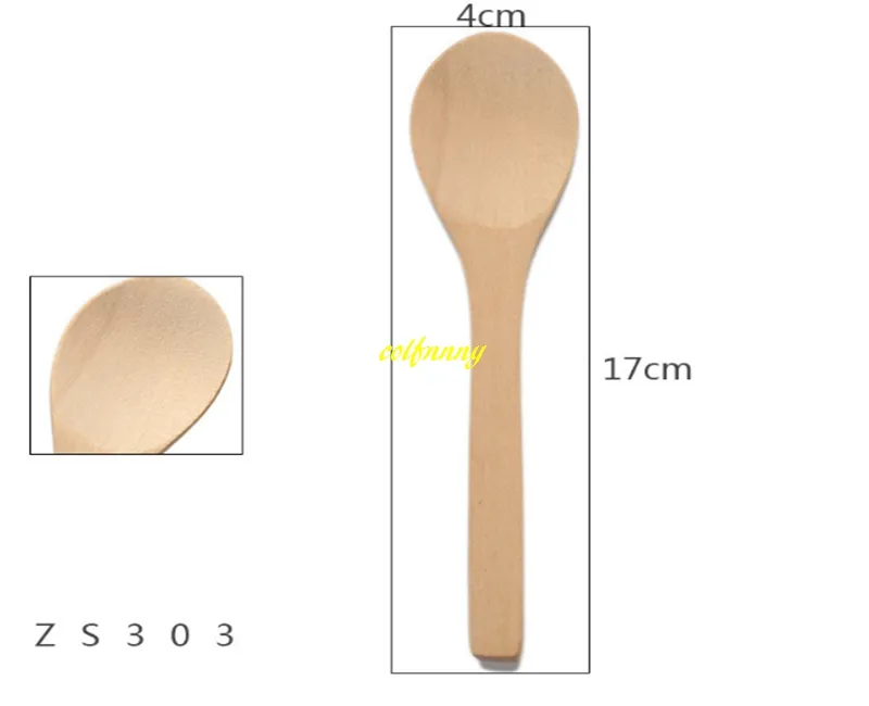 17*4cm Wooden Spoons Honey Spoon Baby Spoon Wood Tea ice cream Spoon 5 styles for choice