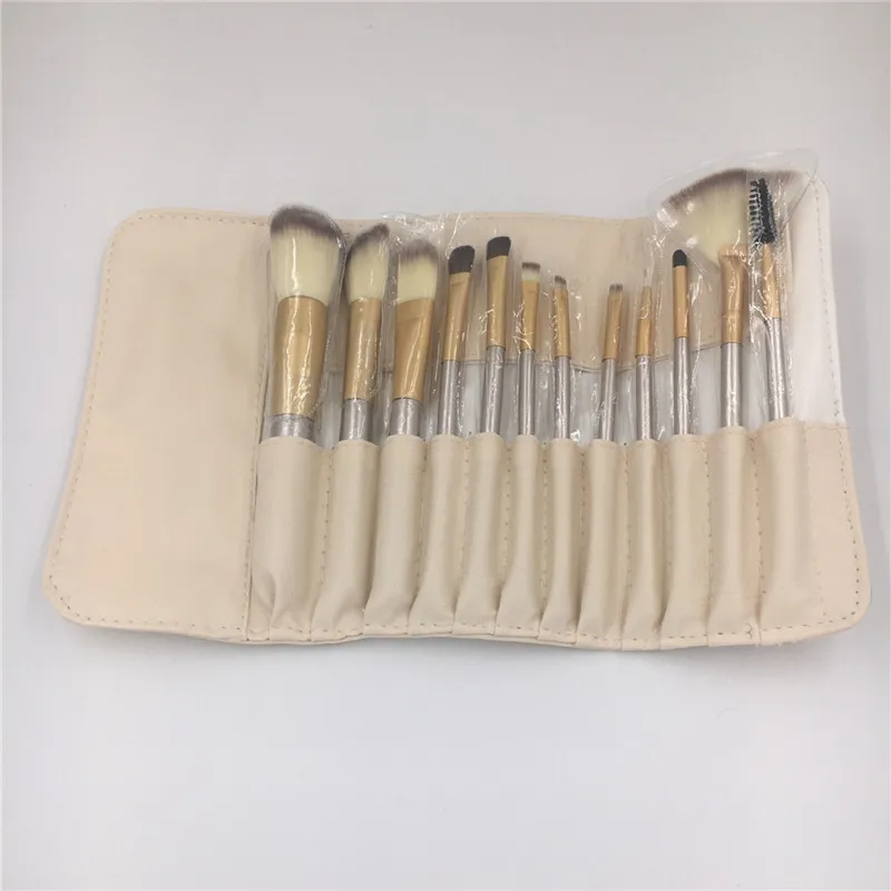 Professional Makeup Brush Set 12 18 White Black Eyeshadow Blush Lip Multipurpose Full Make Up Brushes Kit with Leather Bag