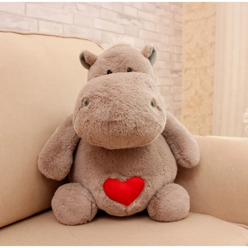 Dorimytrader Lovely Soft Giant Animal Hippo Plush Toy Big Stuffed Cute Cartoon Hippos Fylld kudde Kids Dock Gift 20Inch 50cm DY61503