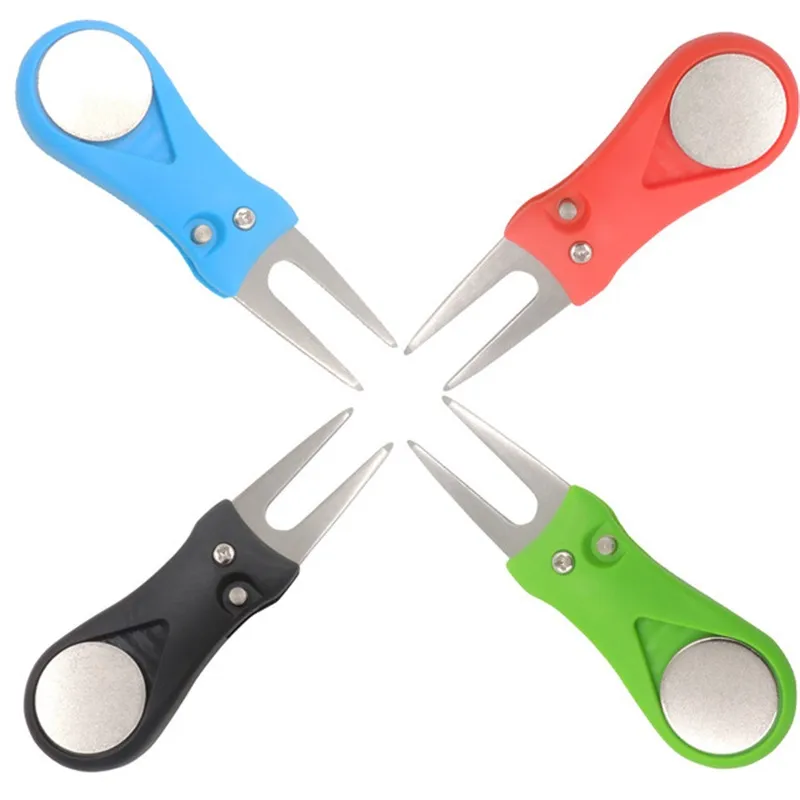 Metal Plastic Golf Divot Tool Mini Portable Adjustable Sports Accessories Practical Stretch Repair Green Fork Many Colors 6jj ZZ