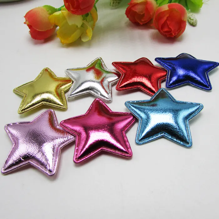 3 remendos de estrela de 5 cm brilhantes apliques de feltro para roupas suprimentos de costura diy artesanato ornamento scrapbook258j