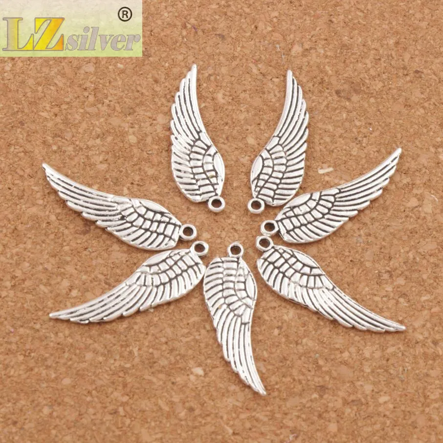 Angel Wing Charm Beads 200st 12 4x25mm Antique Silver Bronze Pendants Fashion Jewelry DIY L084294T