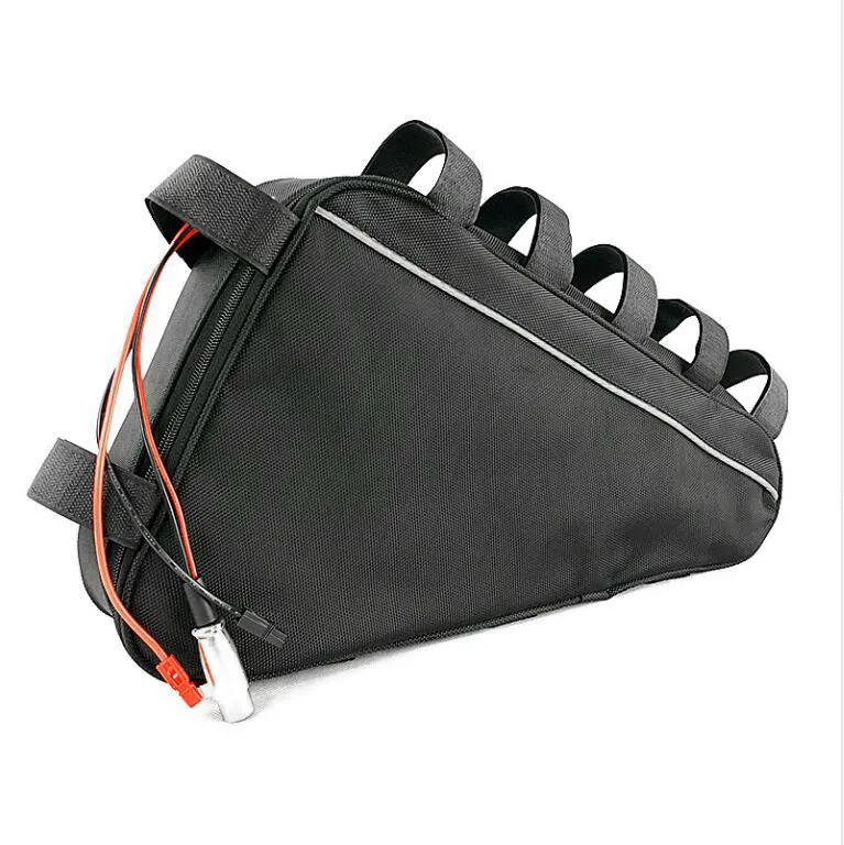 Gratis verzending naar EU US au driehoek tas 48v 24Ah e fiets batterij lithium voor 1000W / 1500W motor + 30A BMS + 3A-oplader