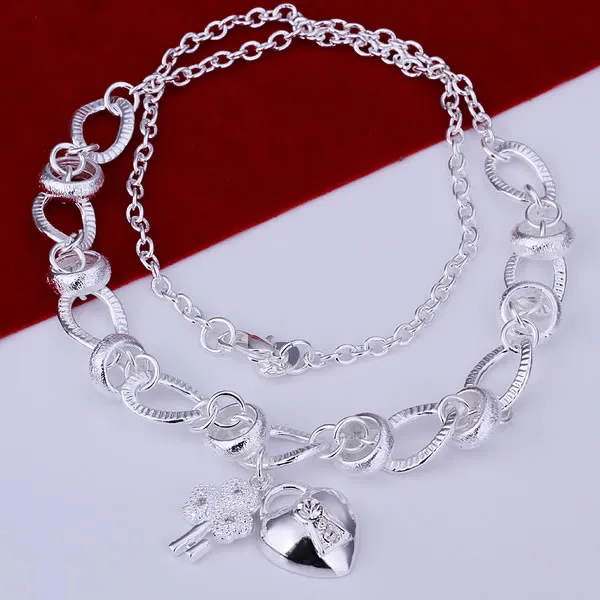 Fin 925 Sterling Silver Necklace 18inch Shake Chain Link, 2018 Fine Real 925 Silver Link Kedja Italien Halsband Ny stil Varm 2021 Xmas