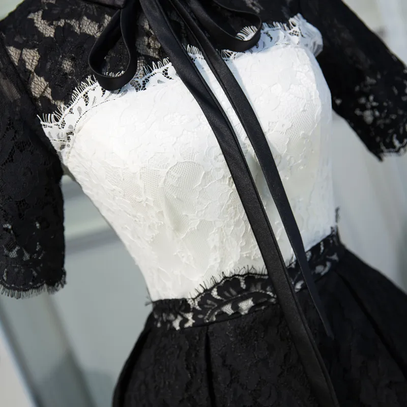 white lace dress black bow Retrofête Perdita Lace Dress | Off White | Size S main image 0
