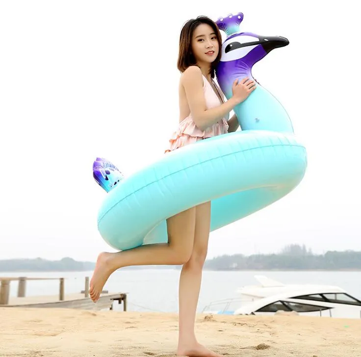 120cm inflatable peacock swimg ring adult water floats seat mattress water floating swim tubes boats for adult kids beach toys