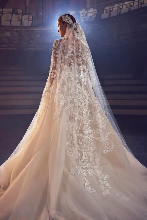 Elie Saab Wedding Dress A Line Jewel Neck Sweep Train Lace Tulle Backless Long  Sleeve Bridal Gown from Dhgate A-Line Wedding Dresses - price 148.65
