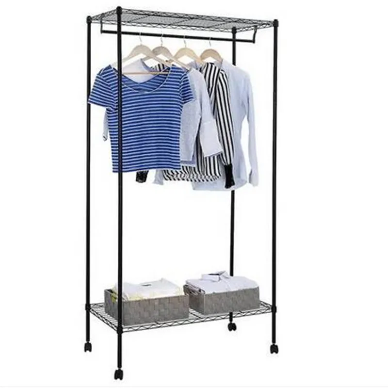 Hot Sales Gratis verzending 2018 Dubbellaags Poeder Coating Carbon Steel Garment Rack Hanger Black