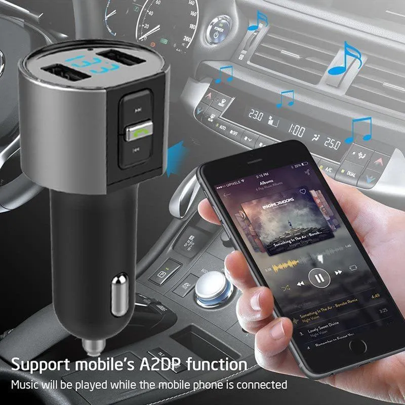 Novo adaptador de rádio transmissor FM Bluetooth sem fio de alta qualidade para carro kit para carro preto MP3 player carregamento USB DHL UPS 286T