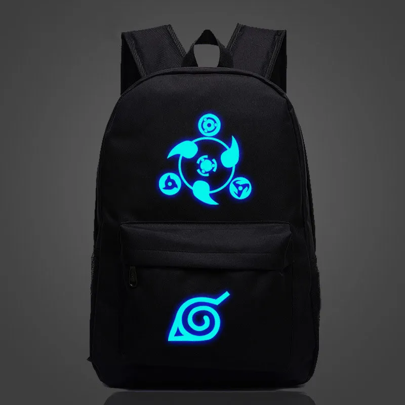 Japão Anime Naruto Luminosa Mochila Uzumaki Impressão Bagpack Laptop Travel Book Mochila de Nylon Mochila de Escola Para Estudantes de Colagem