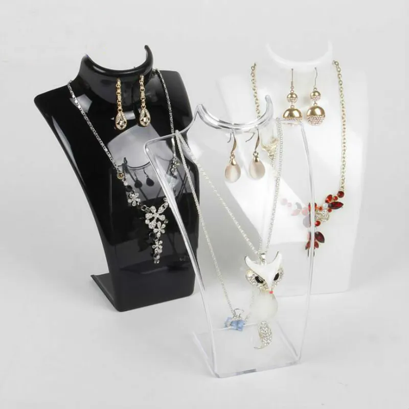 Hot Selling Earring Necklace Jewelry Set Neck Model Cheap Resin Acrylic Jewelry  Stand Mannequin Have Bracelets Pendant Display From Amazing4, $8.28