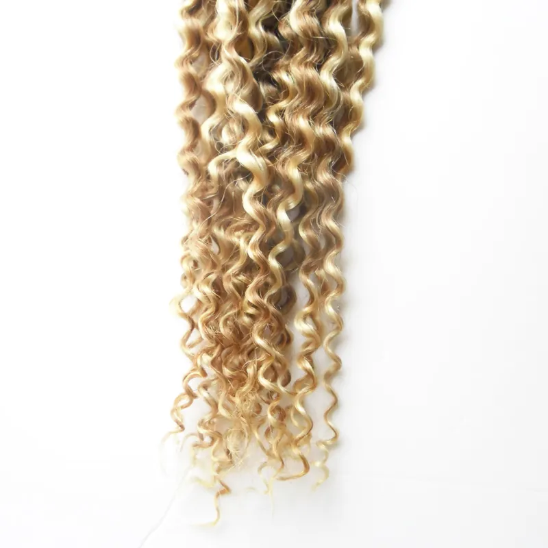 Kinky Curly Human Human Fusion Fusion Hair I Dica Stick Keratin Duplo Duplo Remy Extensão de Cabelo 100g / Strands Color P18 / 613