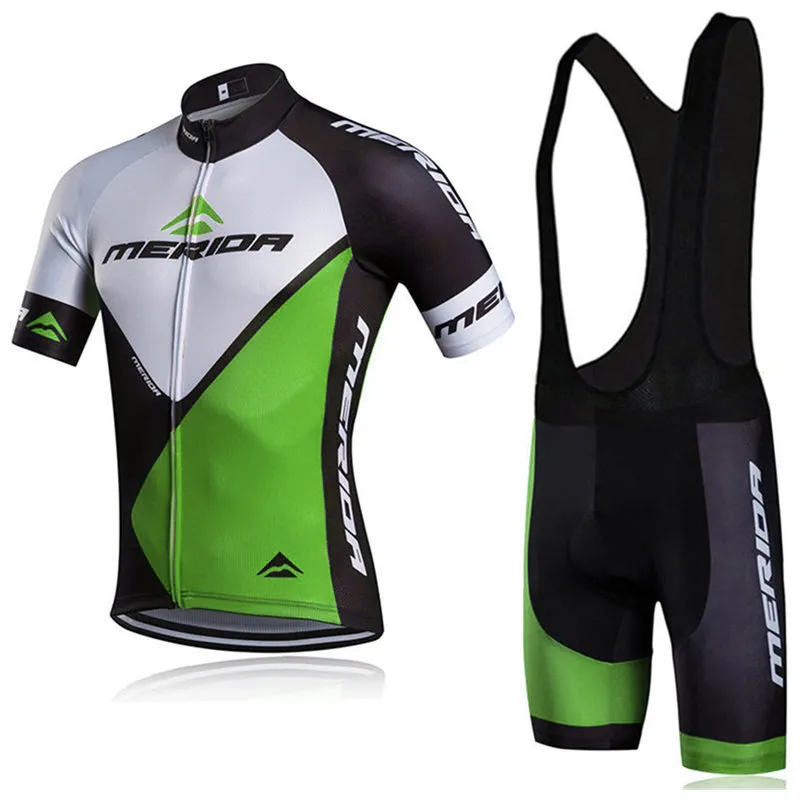 2019 Hot New Merida Ciclismo Jersey Set Men Summer Manga Curta MTB Roupa de Bicicleta Ropa Ciclismo Respirável Rápido Rápido Bicicleta de Bicicleta Y011501