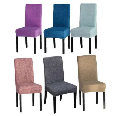 Comwarm Solid Color Dining Room Chair Cover Spandex Stretch Polyester Seat Cover Anti-dirty Chair Protective Case For Restaurant