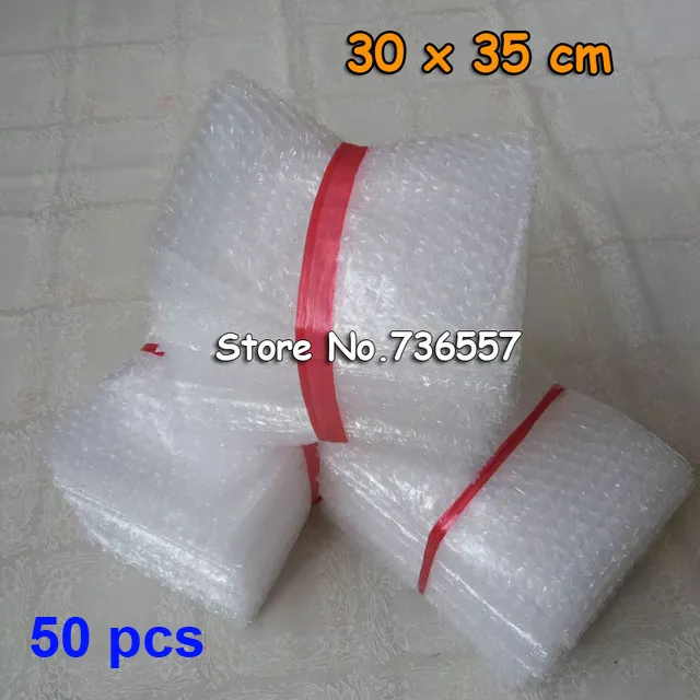 50 adet Yeni Kabarcık Çanta 30 * 35 CM Şeffaf Yastıklı Zarflar Wrap Çanta Torbalar Ambalaj PE Posta Paketleme Hava Kabarcık Çanta