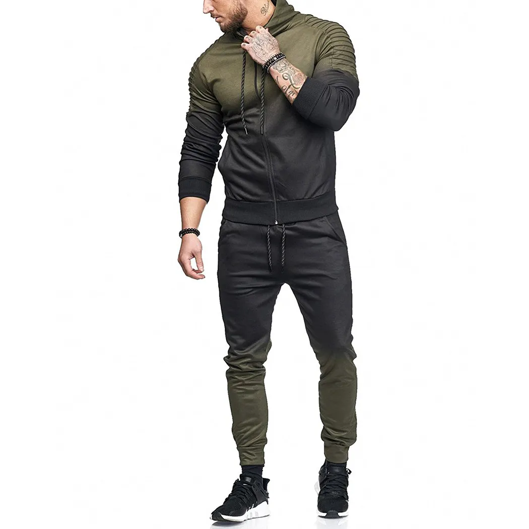 Set Tracksuit Men Casual Gradient Jogger Pants Sweat Jacket Pants Hoodie Sweatshirt Fitness Sportswear Men Clothing 2 880 DHgate