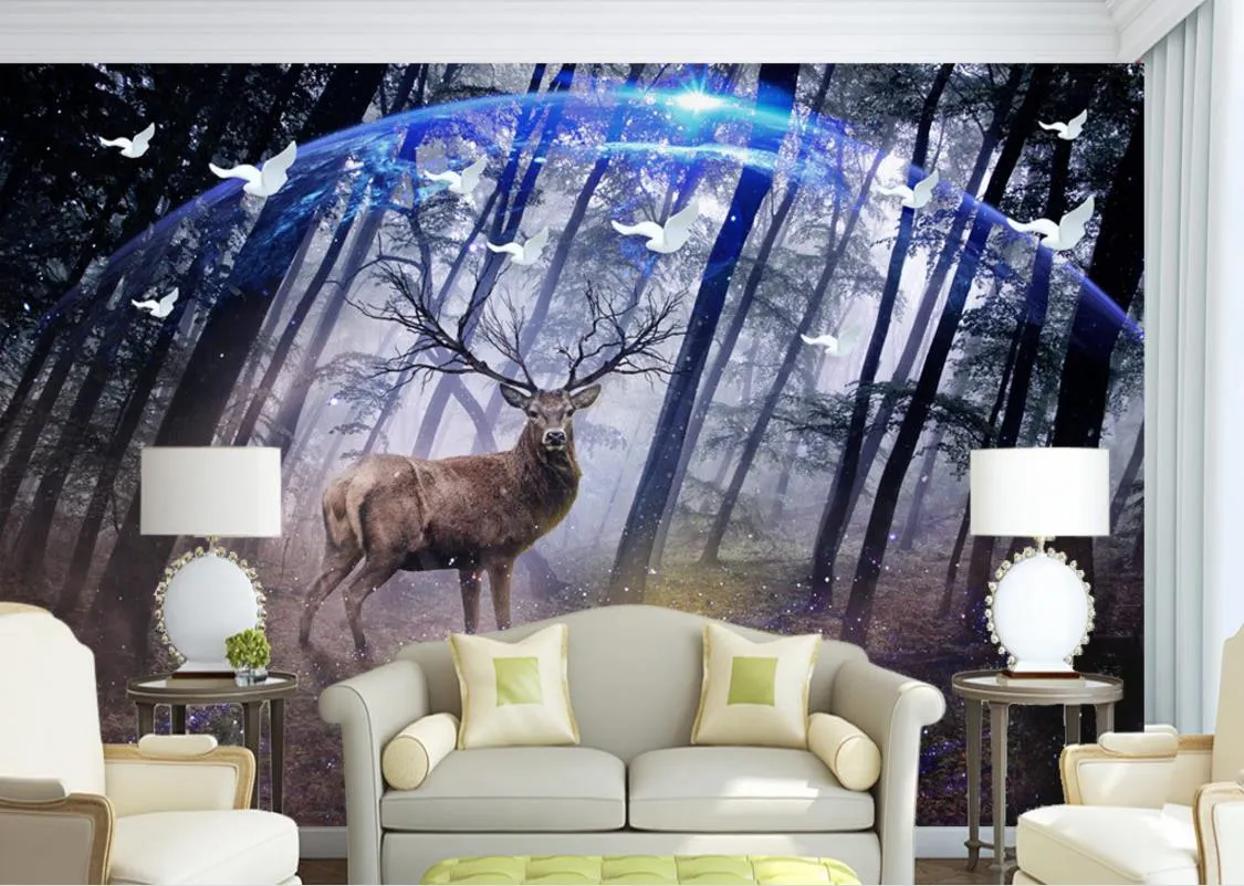 カスタム3Dの壁紙リビングルームの3D壁紙のためのテレビの背景動物の風景の壁紙の家の装飾写真3Dの壁紙のための壁