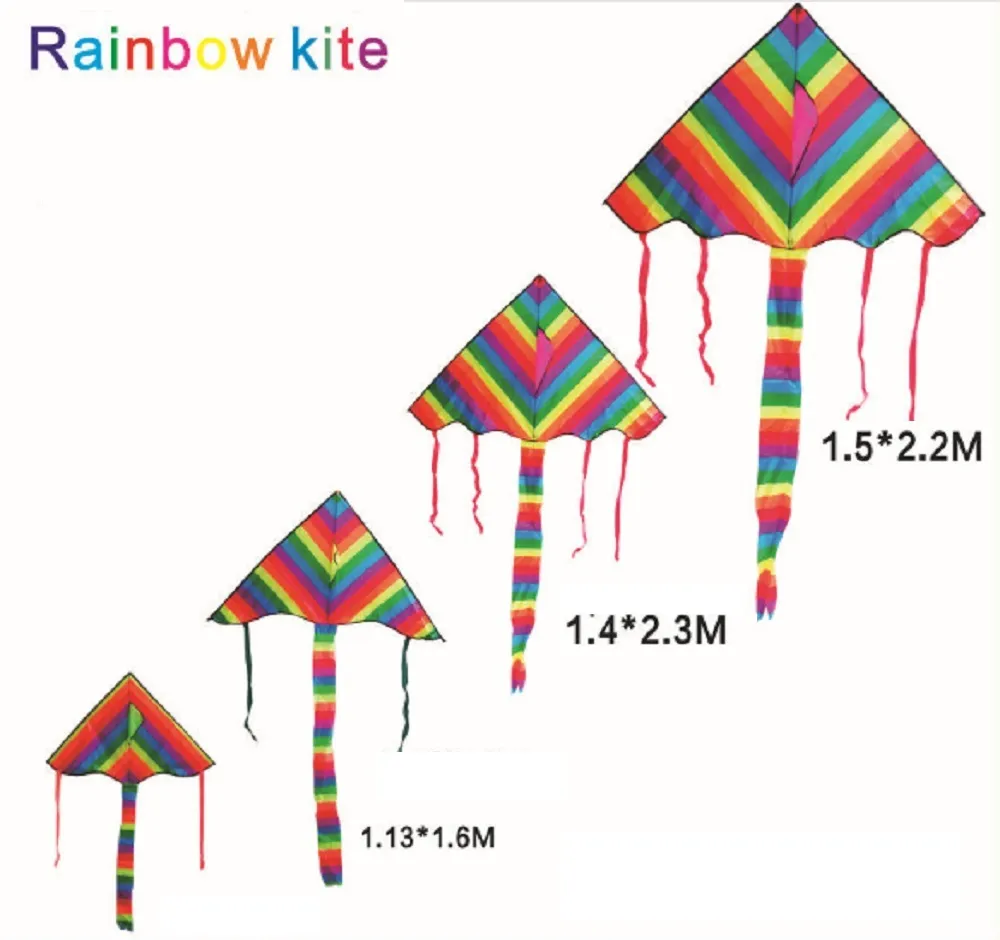 Rainbow Kite Triangle Kite Outdoor Fun Sports Easy Flyer Kite per principianti