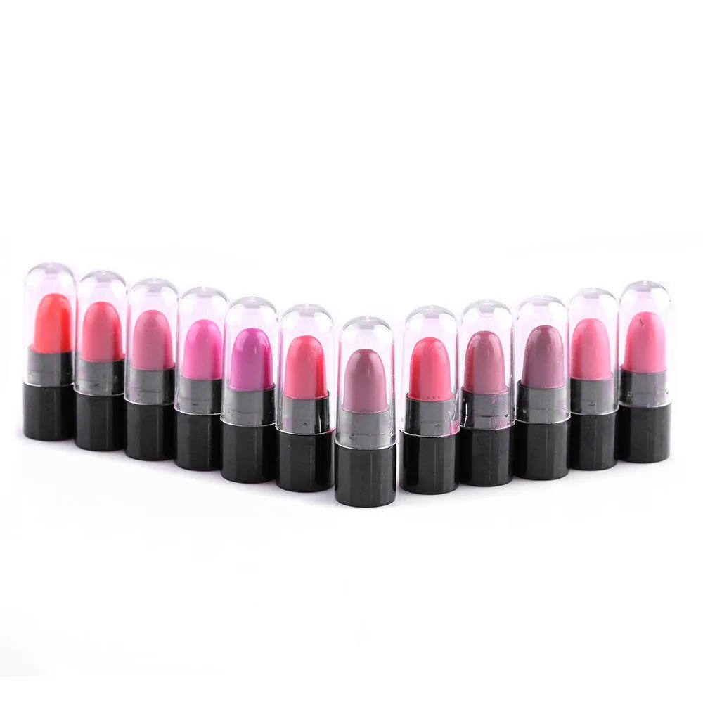 Nowa Moda 12 Kolory / Set Lip Gloss Wodoodporna Wodoodporna Mini Lipstick Beauty Makeup Ołówek Lip Kosmetyk