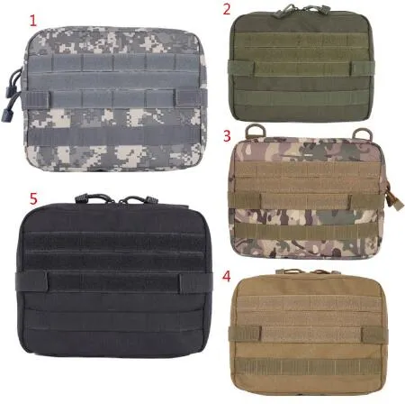 5 colores al aire libre Militar MOLLE Admin bolsa táctica bolsa Multi Medical Kit bolsa bolsa de utilidad bolsa de caza que acampa al aire libre CCA10374 30pcs