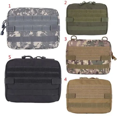 5 Colors Outdoor Military MOLLE Admin Pouch Tactical Pouch Multi Medical Kit Bag Utility Pouch Outdoor Camping Hunting Bag CCA10374 30pcs