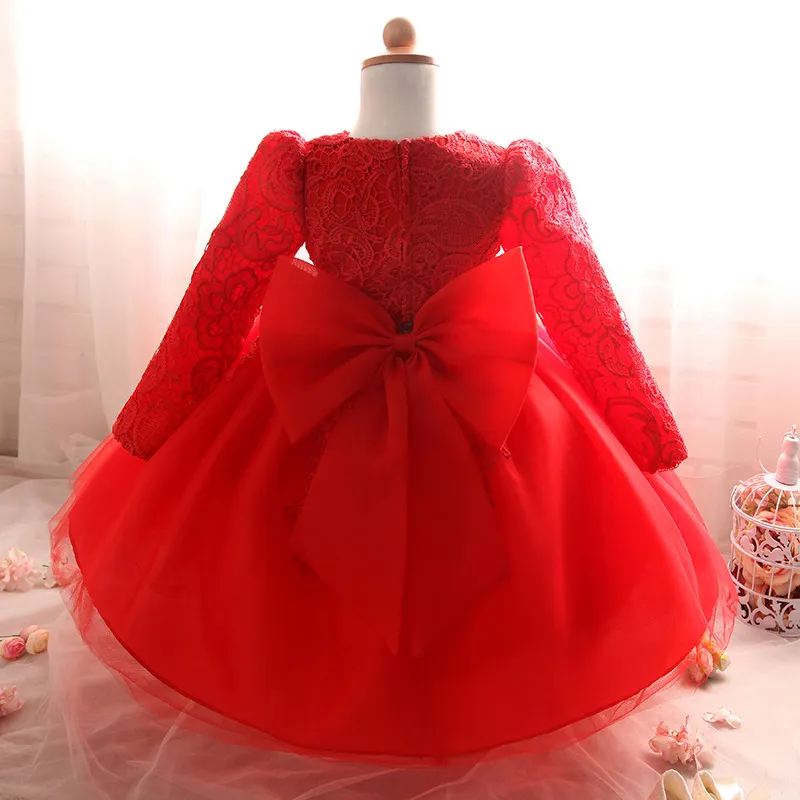 Flower Girl Dresses Kids Baby Girls Clothes First Communion Dress Christening Gown Toddler Girls Lace Princess Wedding Birthday Party Dress