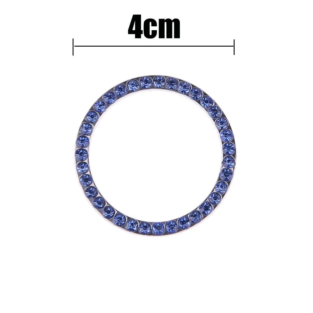 1 Pz Moda SUV Bling Pratico Auto Decorativo Pulsante Blu Interruttore di Avvio Anello di Diamanti Accessori Auto