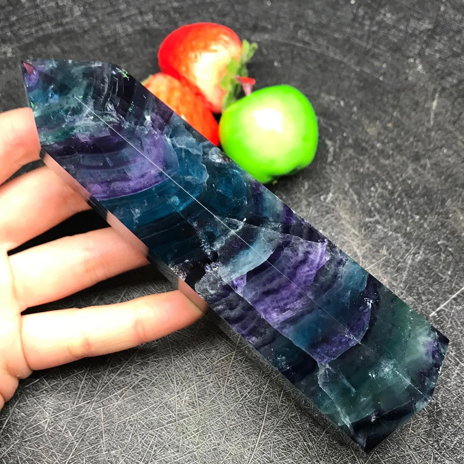 Natural Fluorite Mineral Rock Crystal Obelisk Wand till Heal03674759