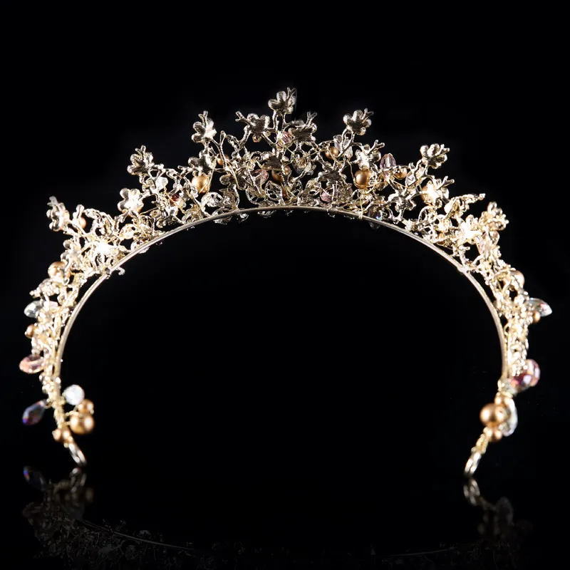 Couronnes de mariée fleurs mariée cristal diadème princesse couronne diadèmes de mariage bandeaux robe baroque diadèmes de fête bijoux de cheveux Accessor1486495