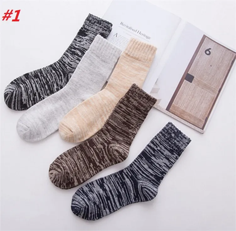 Chaussettes en laine nouveau Style femmes hommes hiver thermique chaud chaussettes mode coloré épais chaussettes dames filles rétro lapin laine chaussette décontractée BAB59