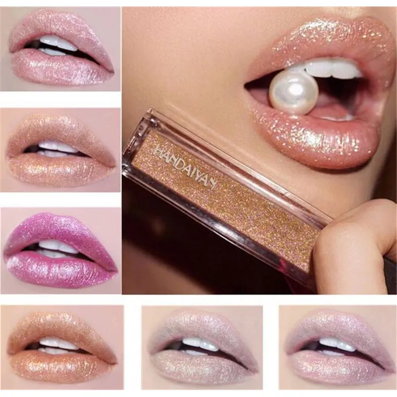 Handaiyan Sexy Złoto Silver Glitter Matte Metallic Szminka Wodoodporna Matte Lips Glosa Cieczy Szminka Kosmetyczna Kosmetyka Warga Długotrwały