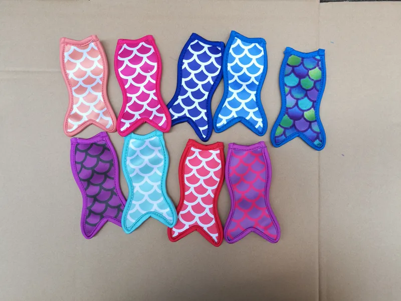 Mermaid Popsicle Holders Ice Sleeves Congélateur cas outil pour enfants Summer Cream Tools Taille 16X 8 cm