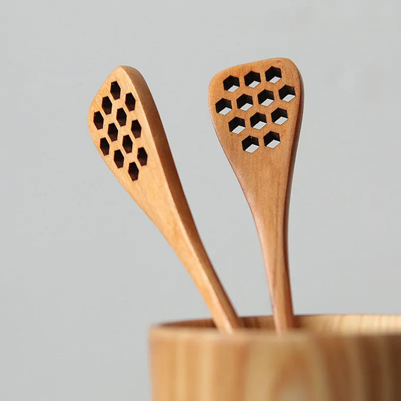 Legno Agitatori Honey Dipper Legno Cucchiaio Del Miele Bastone Lungo Di Miscelazione Rod Attrezzo Della Cucina 