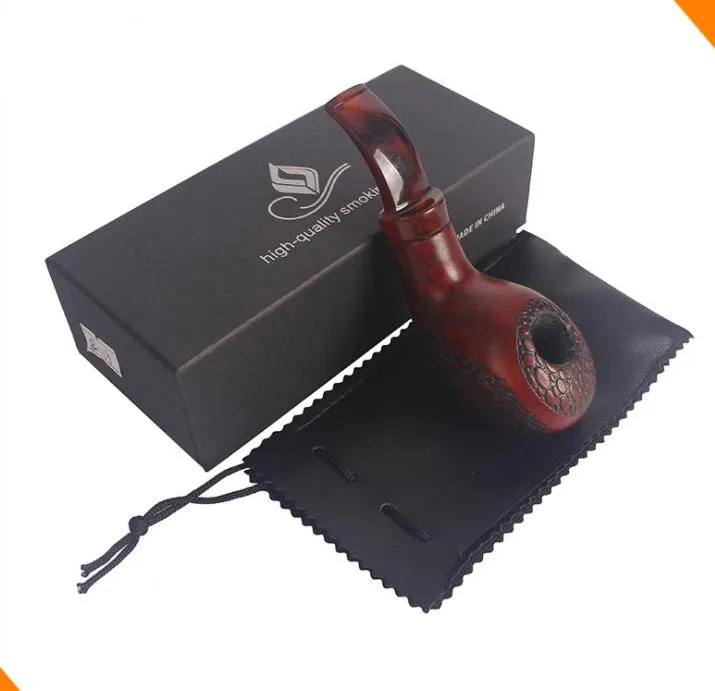 Pipa in legno di sandalo rosso, pipa in legno massiccio, set per fumatori di sigarette creativo intagliato a mano