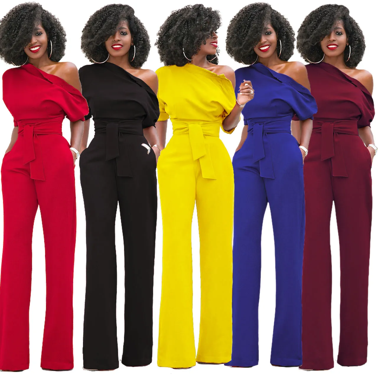 Mrskoala Tuta Donna 2 Pezzi Con Spalle Scoperte E Pantaloni A Gamba Larga, Morbida E Elasticizzata, Colore Nero